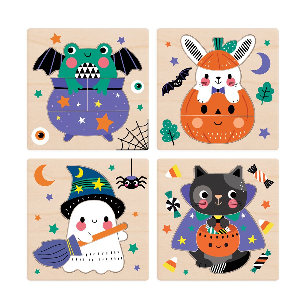 Spooky Friends Set of 4 Wood Puzzles