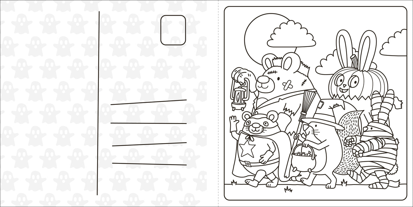 Super Cuties: A Cozy Halloween Coloring Book