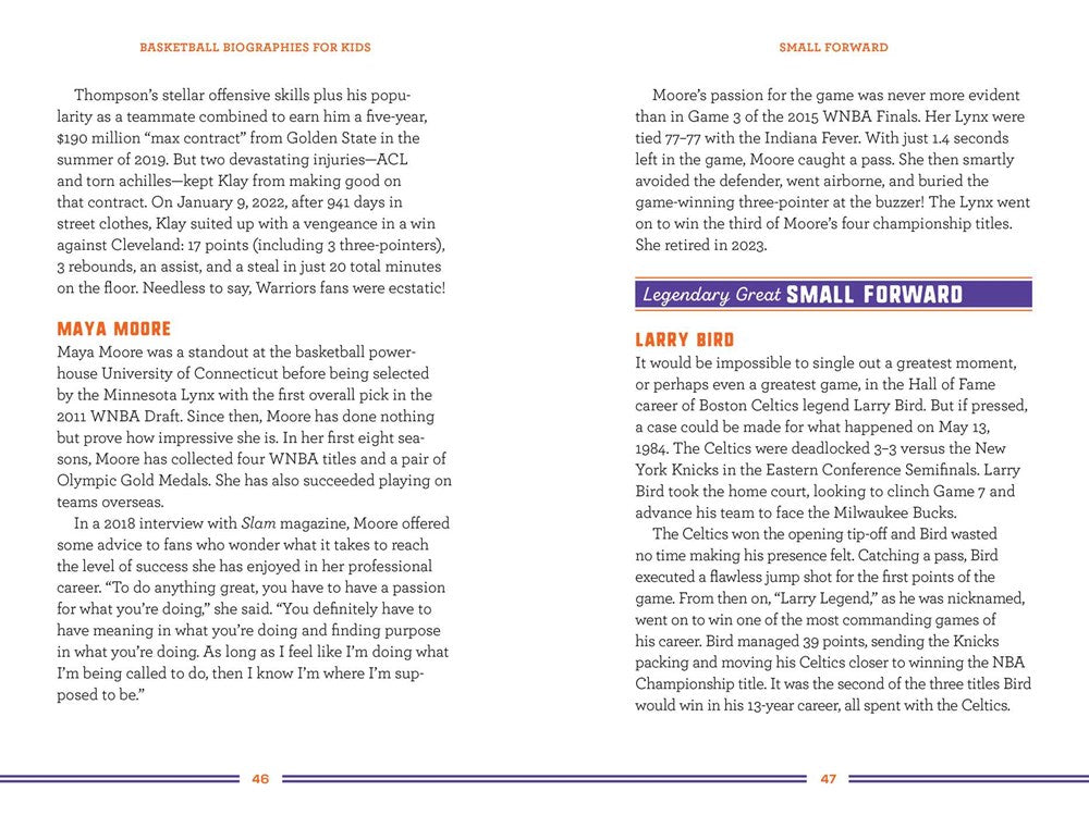 Basketball Biographies for Kids: Stories of Basketball's Most Inspiring Players