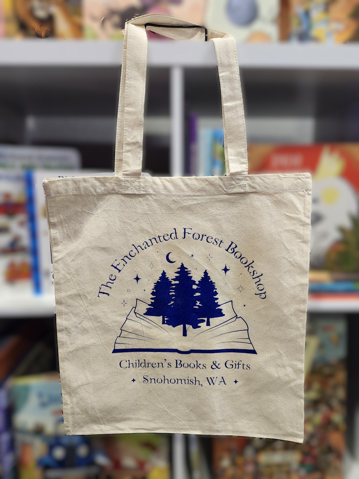 The Enchanted Forest Bookshop Tote Bag (Midnight)