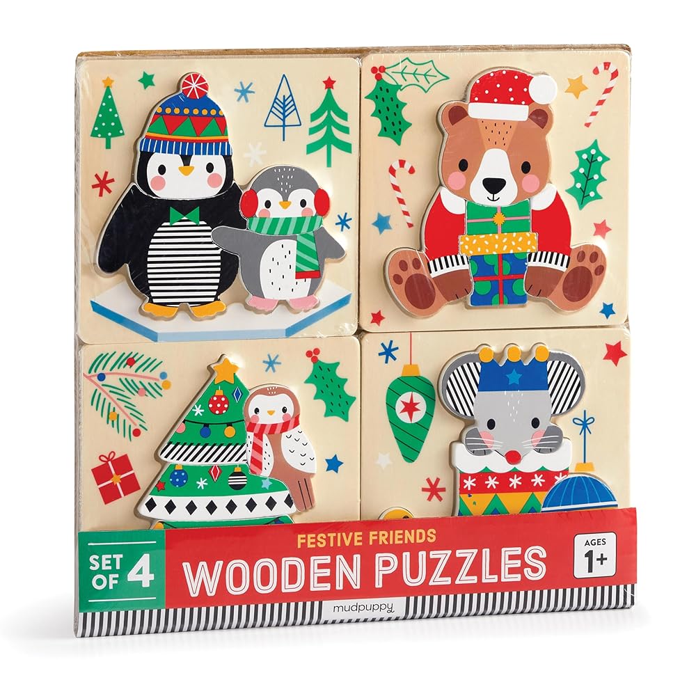 Christmas Set of 4 Wood Puzzles cover image