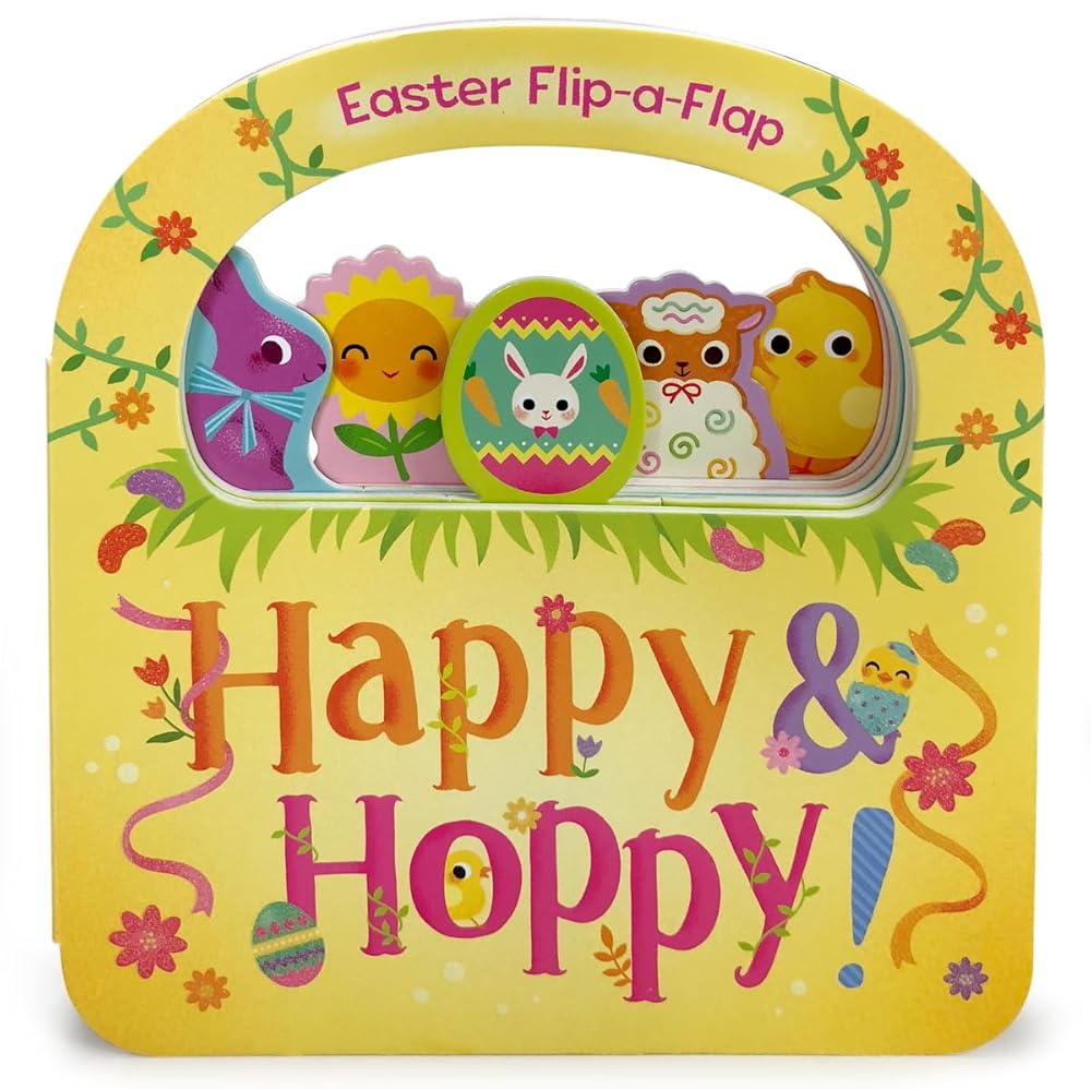 Happy & Hoppy - Children's Flip-a-Flap Activity Board Book for Easter Baskets and Springtime Fun, Ages 1-5 cover image