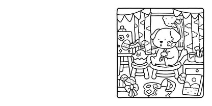 Cozy Cuties: Coloring Book for Adults and Kids